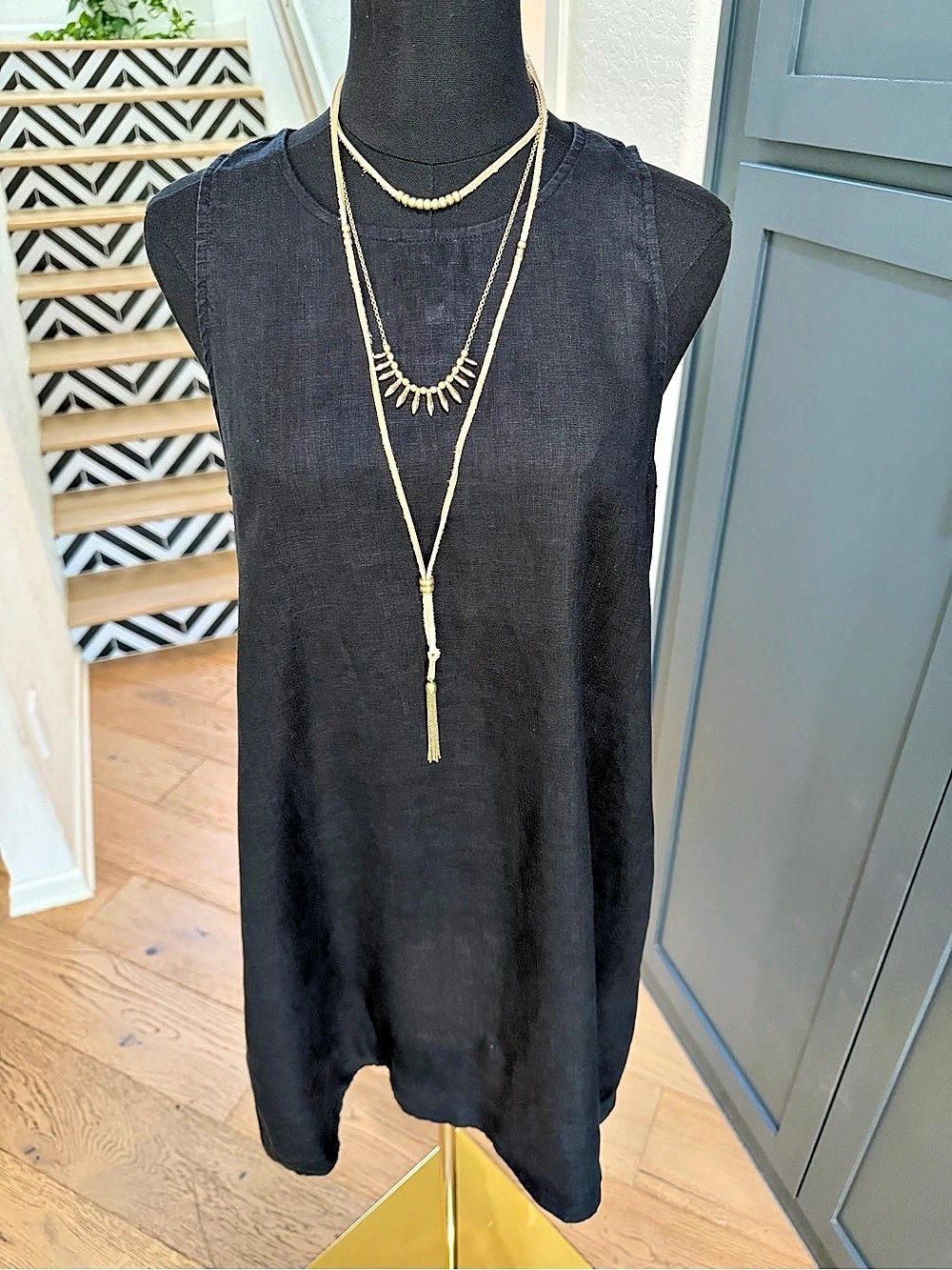 J.Crew Classic Black Linen Mini Dress Small Flowy Black Dress